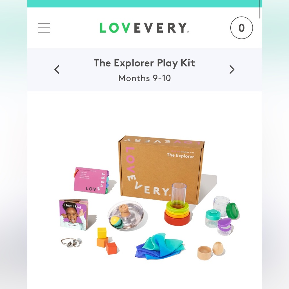Lovevery The Explorer Play Kit Complete Box 9-10 Months